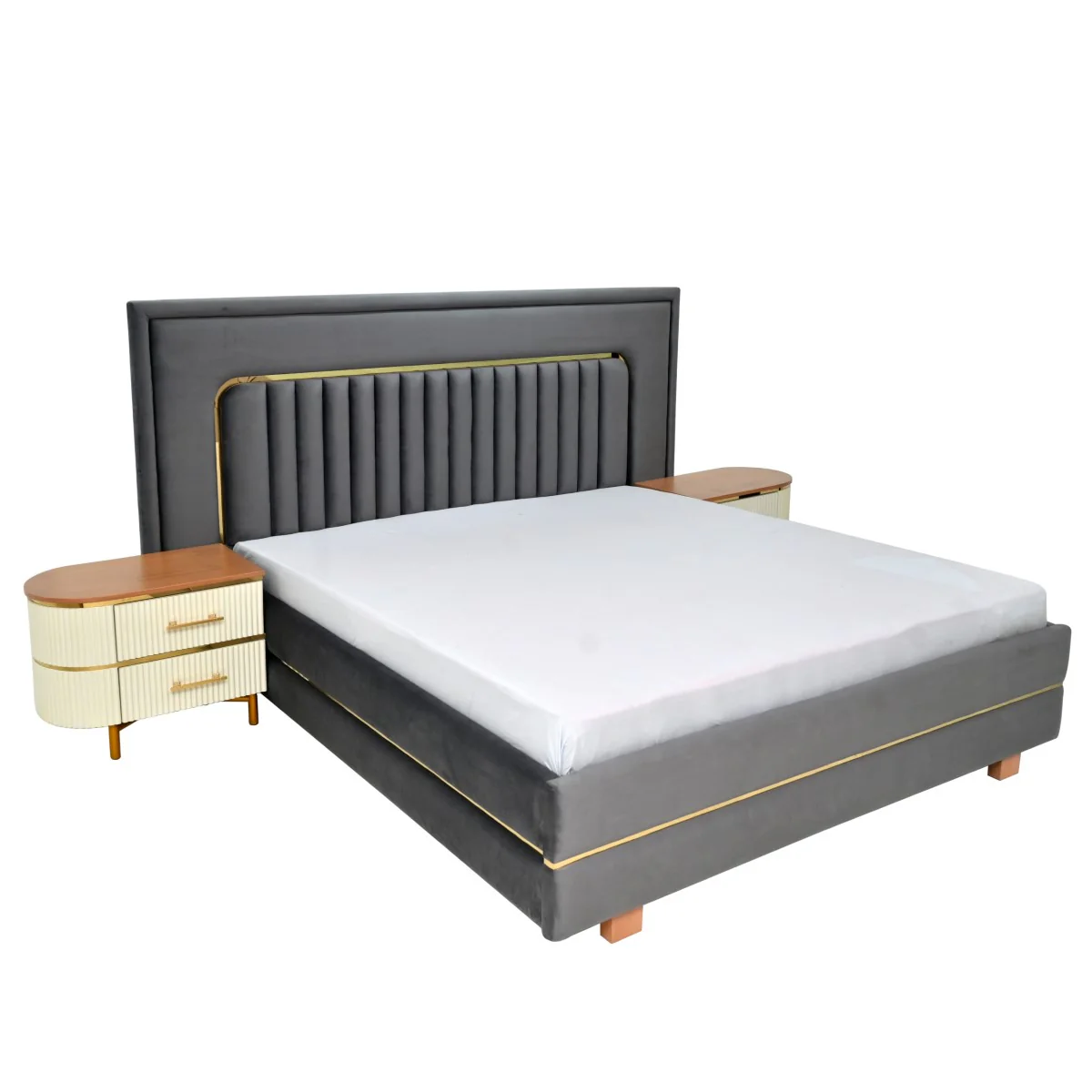 Arlen King Size Bed with 2 Side Table - Image 4