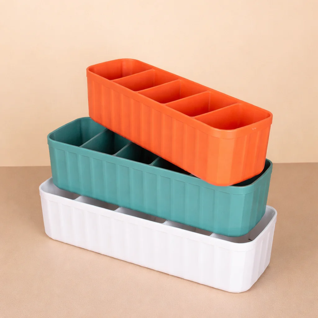 Assorted 4-Compartment Multi-Function Storage Tray