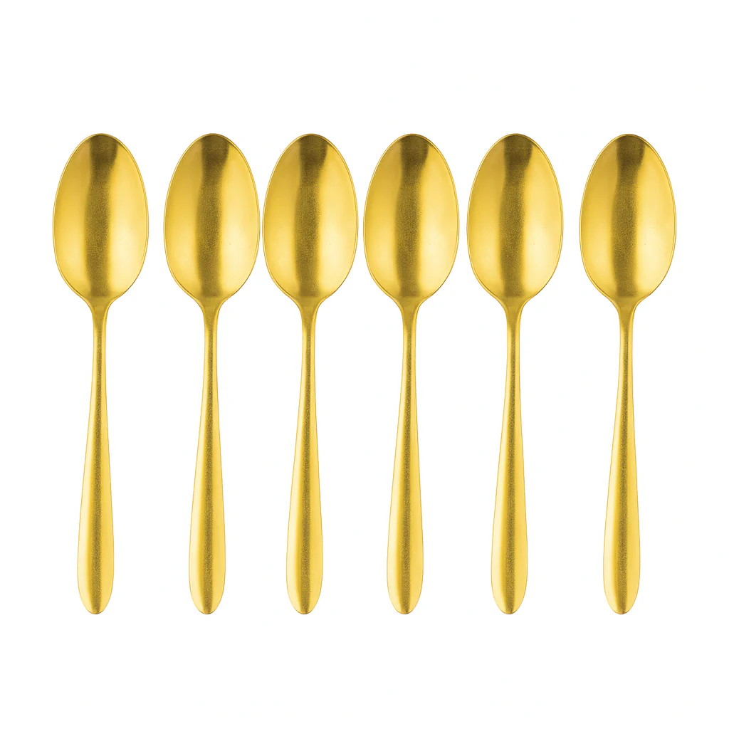 Ayd Stainless Steel Golden Tea Spoon – Set of 6