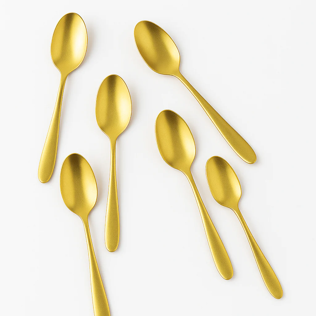 Ayd Stainless Steel Golden Tea Spoon – Set of 6 - Image 2