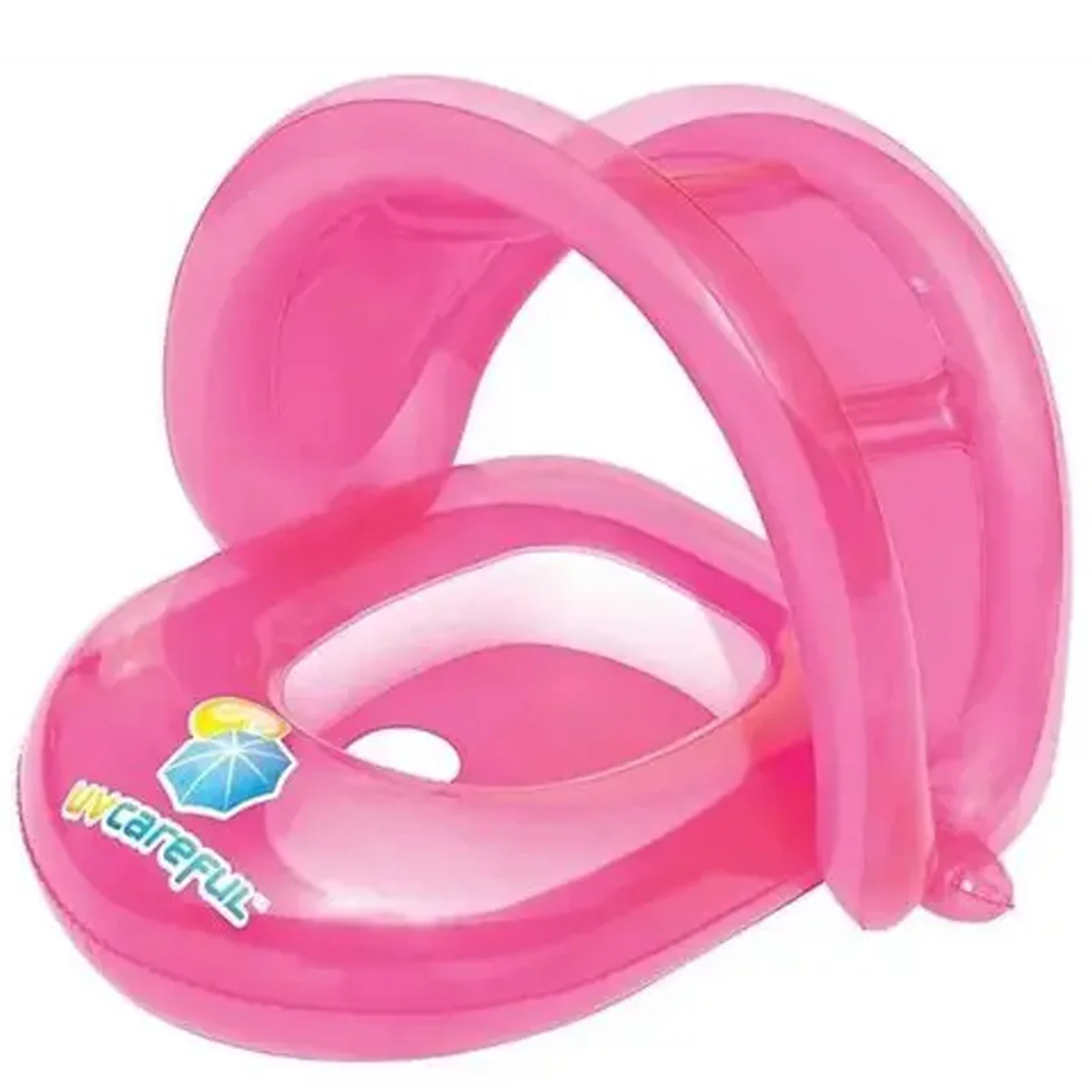 Baby Pink Pool Float - Toddler Swim Ring (1-2 Years) - UV-Safe & Parental Control Handle - Image 2