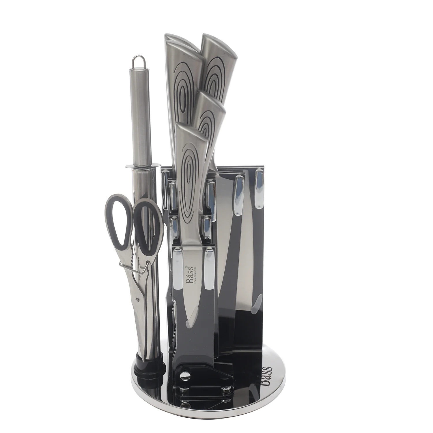 Bass Stainless Steel Knife Set with Stand – 8 Pcs Kitchen Essentials - Image 2