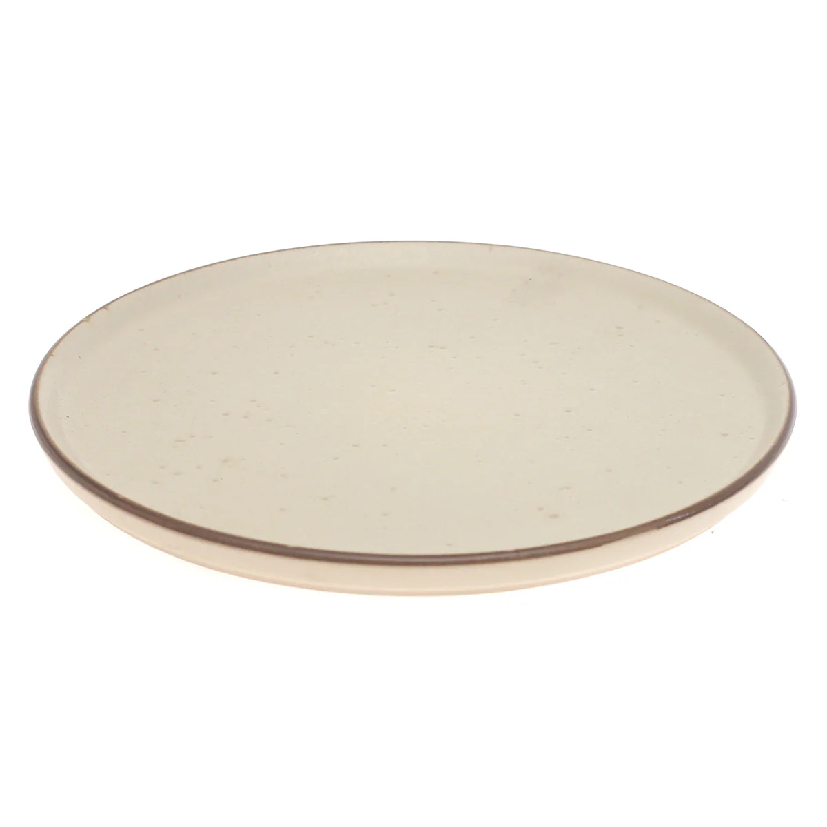 Beige Ceramic Quarter Plate 8 Inch | Minimalist Speckled Snack & Dessert Plate - Image 2
