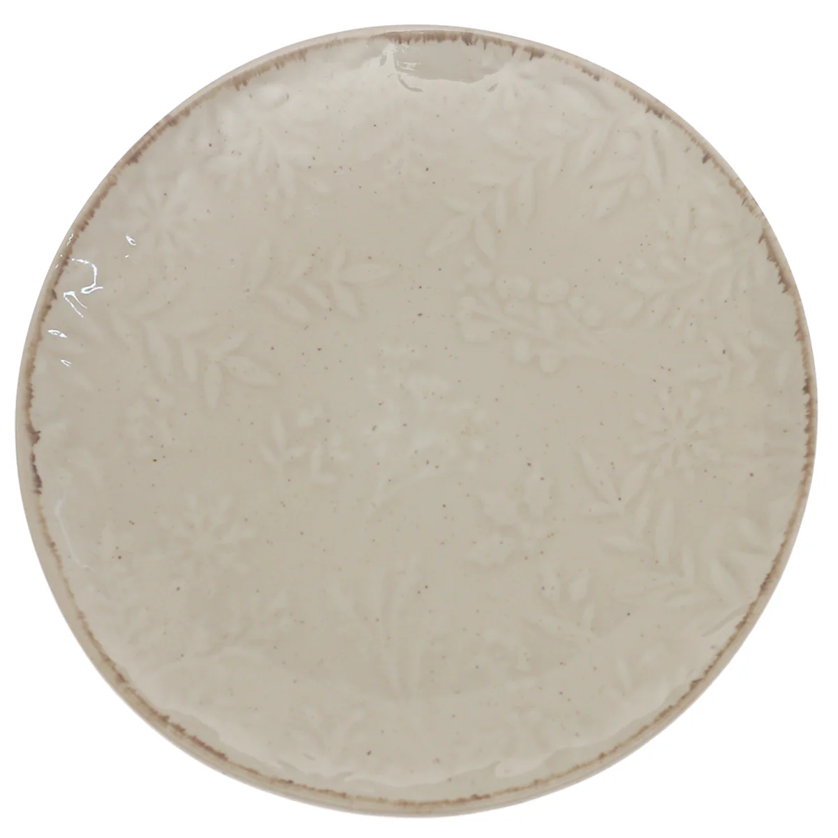 Beige Ceramic Quarter Plate 8 Inch | Textured Minimalist Snack & Dessert Plate