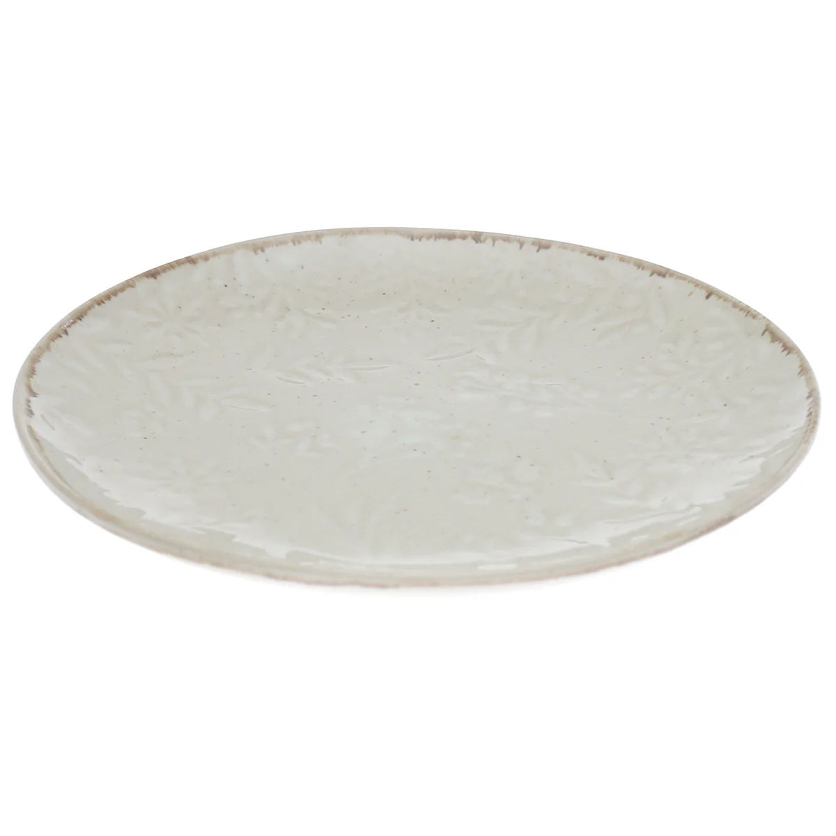 Beige Ceramic Quarter Plate 8 Inch | Textured Minimalist Snack & Dessert Plate - Image 2