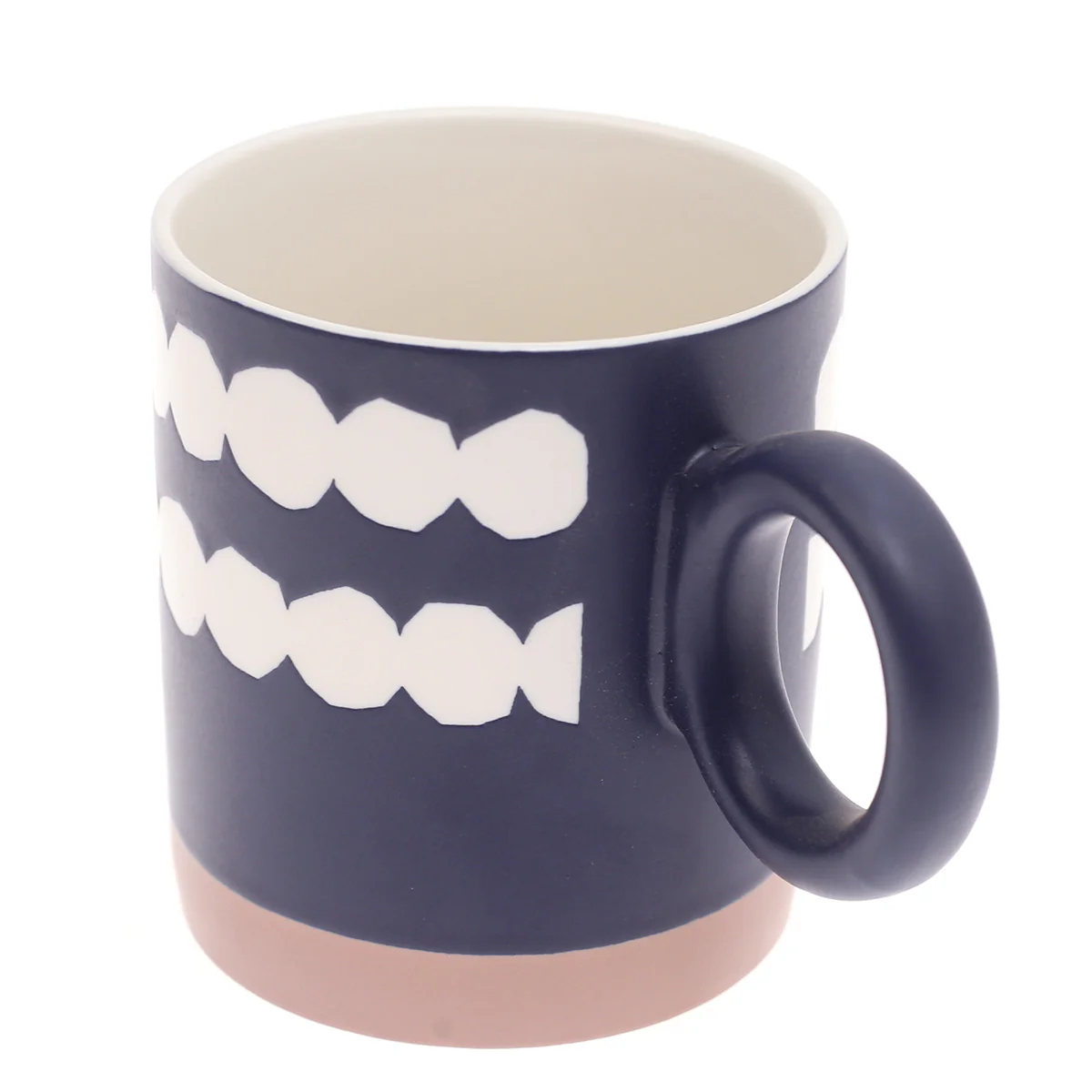 Black Ceramic Mug with White Geometric Dot Pattern - Image 3