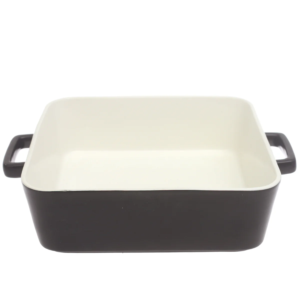 Black Ceramic Square Serving Dish 10 x 10 Inch – Modern Deep Baking & Serving Dish with Handles - Image 2
