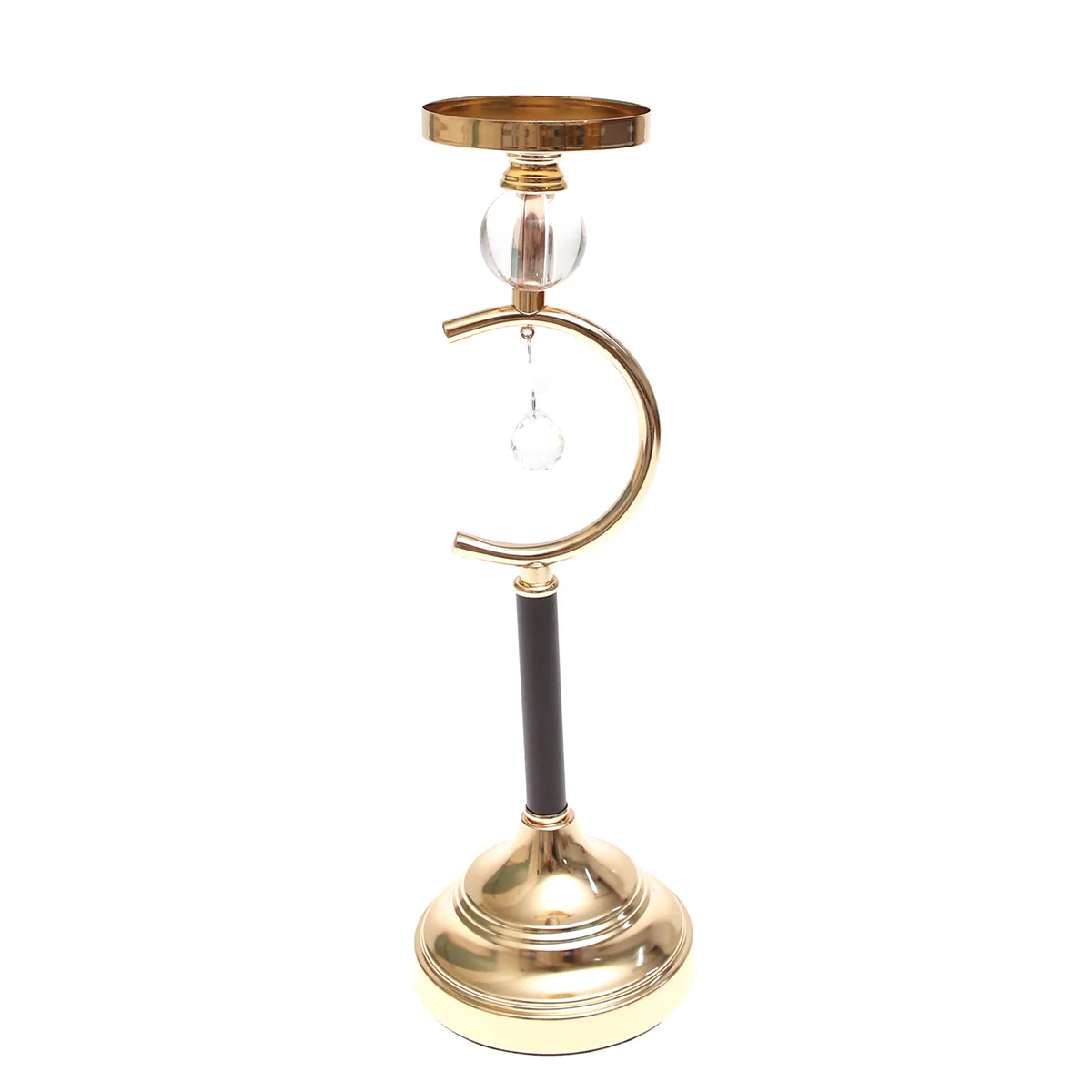 Black &  Gold Pillar Candle Holder – Large