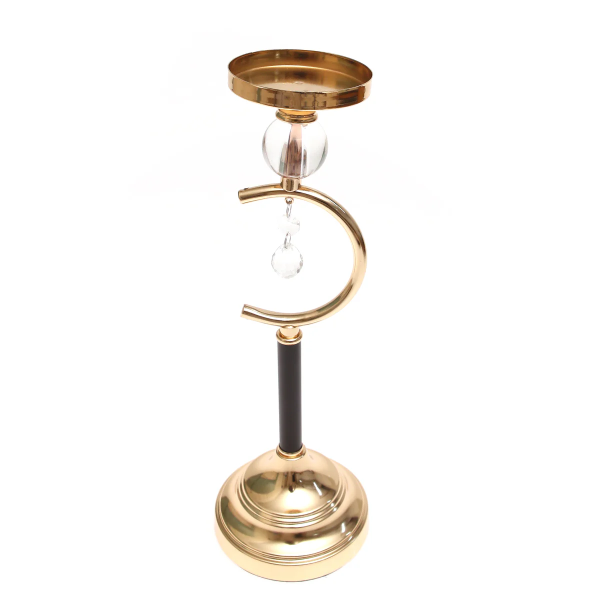Black &  Gold Pillar Candle Holder – Large - Image 2