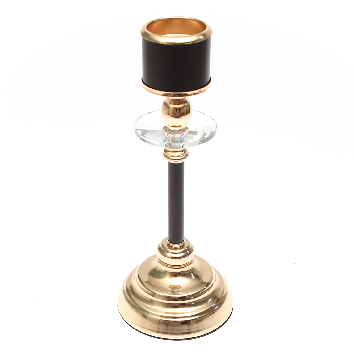 Black  Gold Pillar Candle Holder – Small