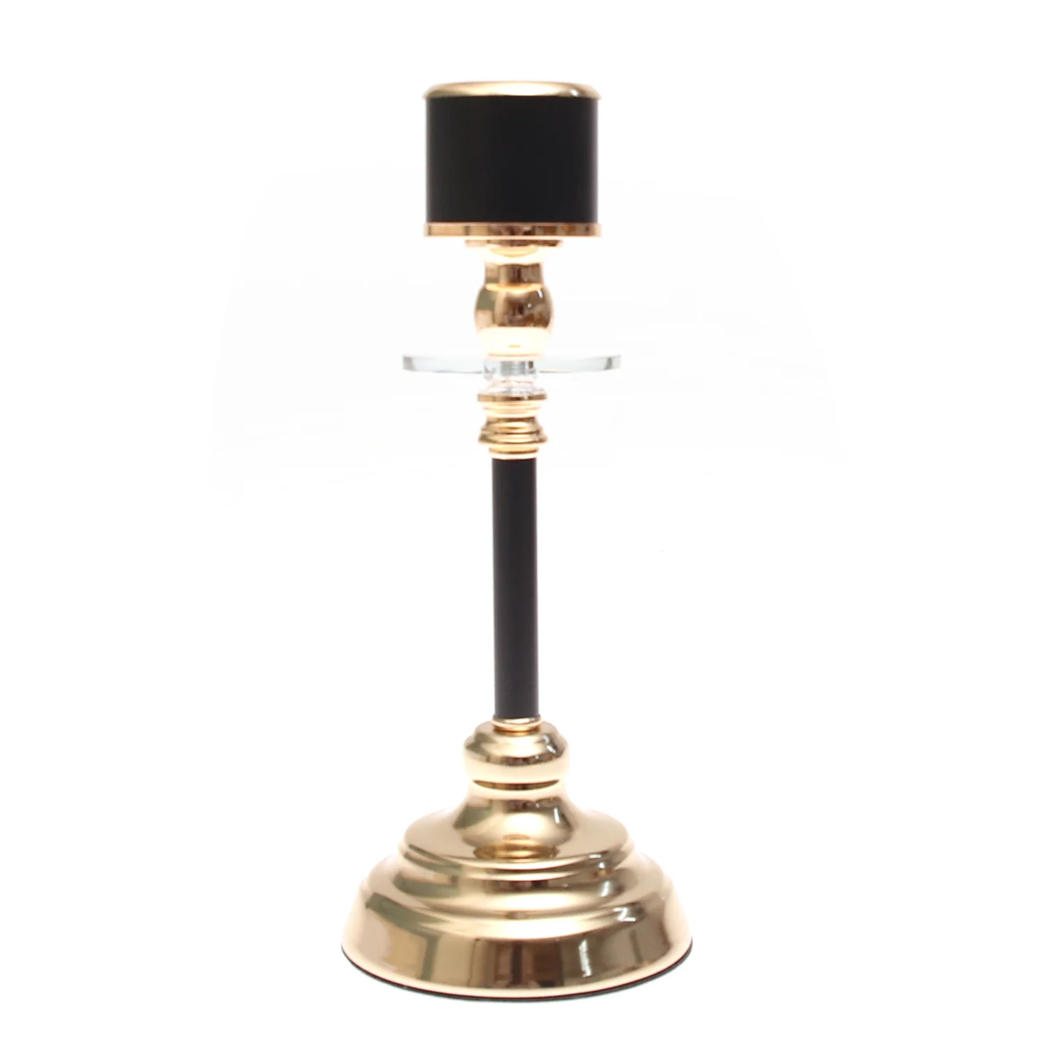 Black  Gold Pillar Candle Holder – Small - Image 2