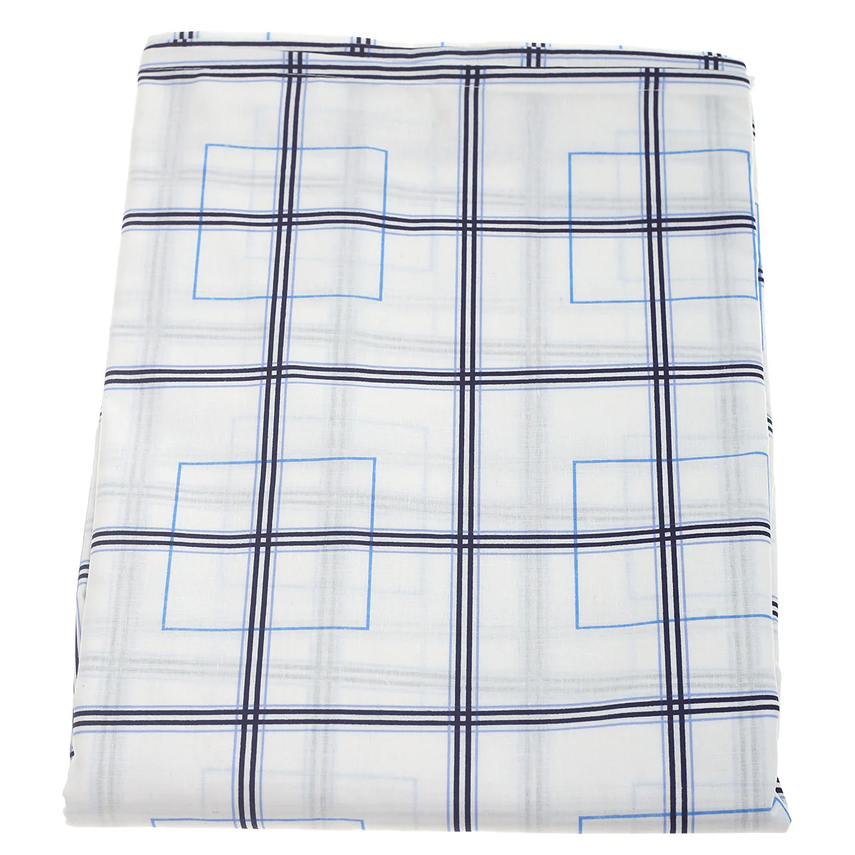 Blue  Box Geometric Double Bed Sheet 90x100" - Image 5