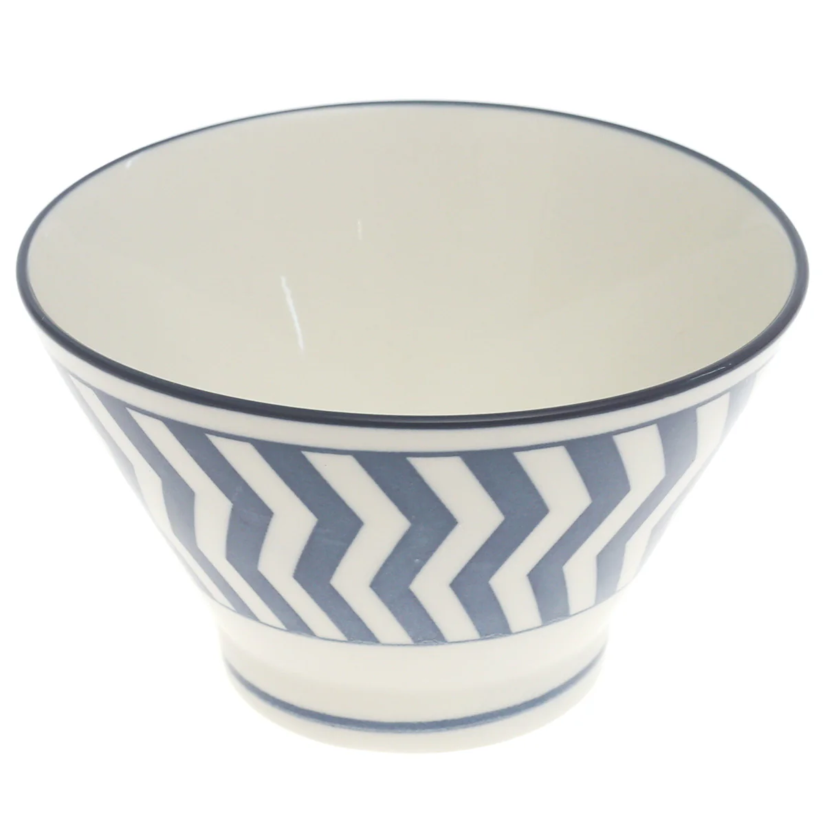 Blue Lining Ceramic Bowl – 5 Inch Modern Pattern Serving Bowl - Image 2