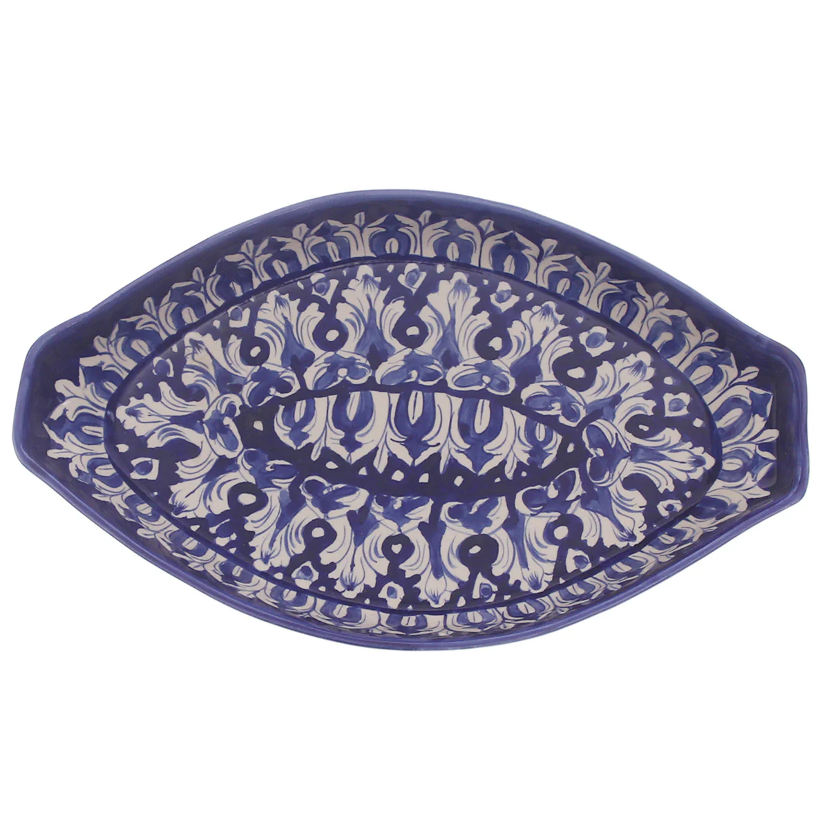 Blue Pottery Fish Platter – Handcrafted Ceramic Serving Dish (Medium) - Image 2