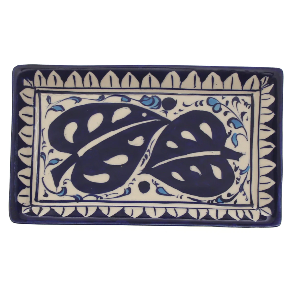 Blue Pottery Rectangle Platter (Small) – 2FF2 Design - Image 2