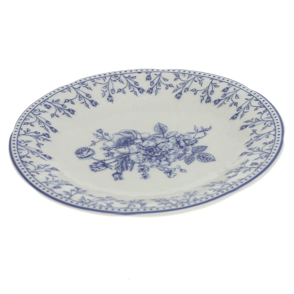 Blue & White Floral Side Plate 6 Inch – Classic Ceramic Dessert & Snack Plate - Image 2