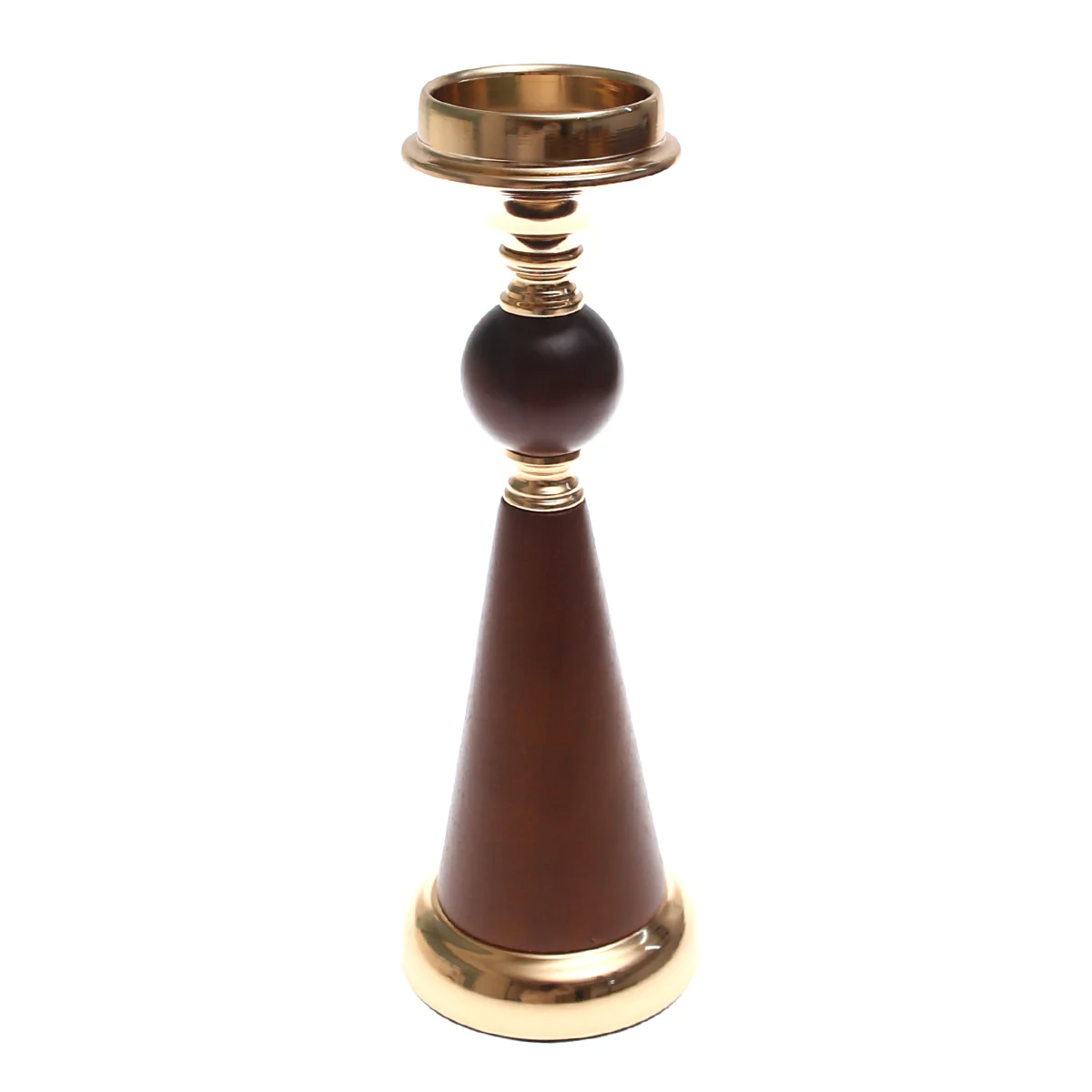 Brown Wood Pillar Candle Holder