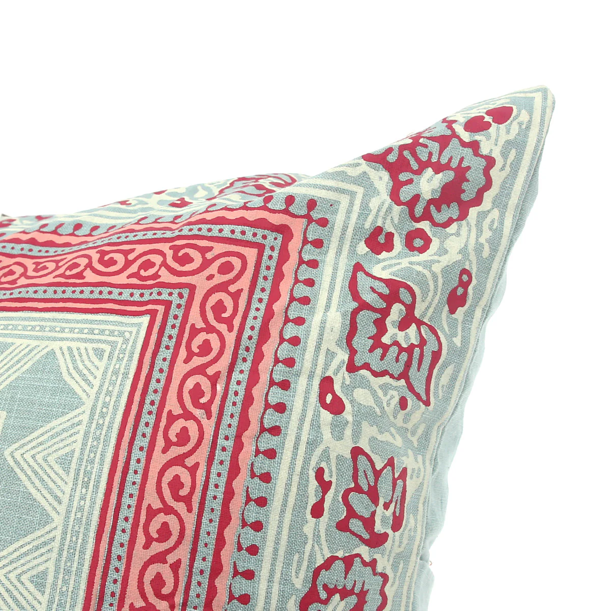 Buy 1 Get 1 Free Noor Jaal Cotton Cushion Cover – 18x18 Inch Square Vintage Block Print Throw Pillow (Copy) - Image 3
