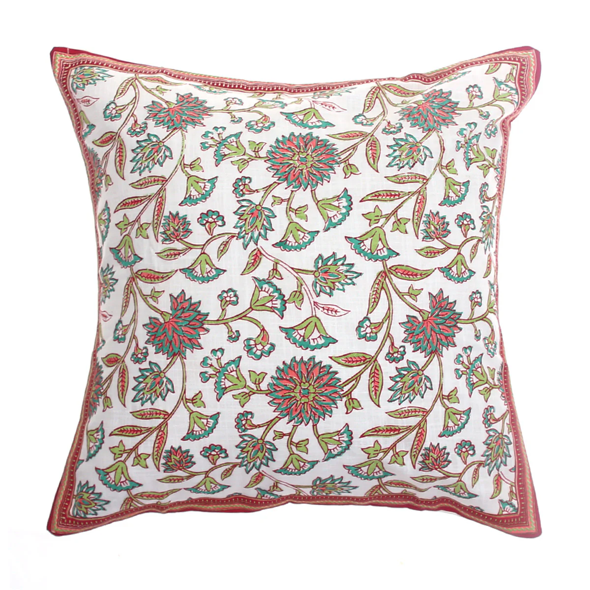 Gul Floral Cotton Cushion Cover – 18x18 Inch Decorative Throw Pillow Cover - Image 2