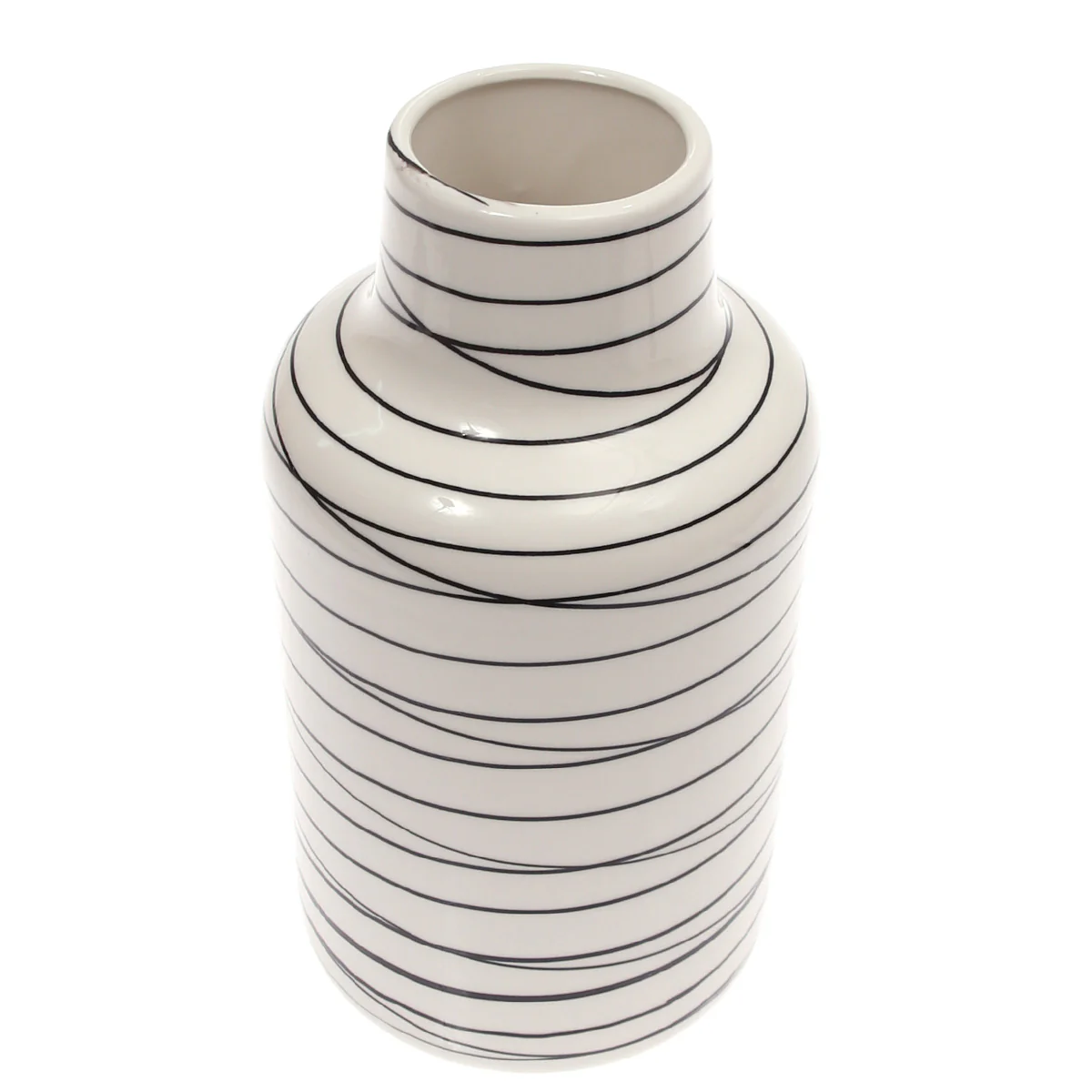 Ceramic Vase Black & White 10 Inch Height CH-032
