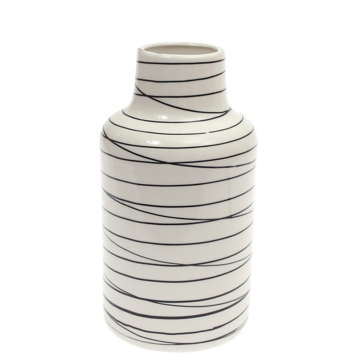 Ceramic Vase Black & White 10 Inch Height CH-032 - Image 2