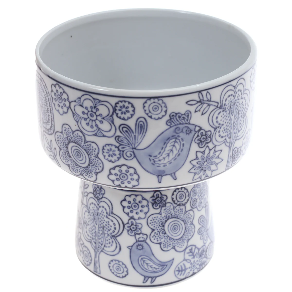 Ceramic Vase Blue & White 7.34 X 7.34 X 7.5 Inch TYX-036 - Image 2
