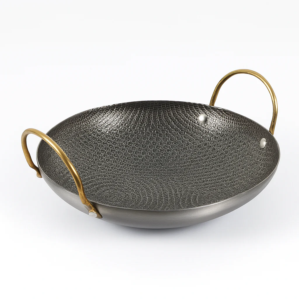 Chef Wok with Spider Coat – Textured Non-Stick Stainless Steel Wok with Dual Handles (Available in 8 inch, 9 inch & 10 inch)