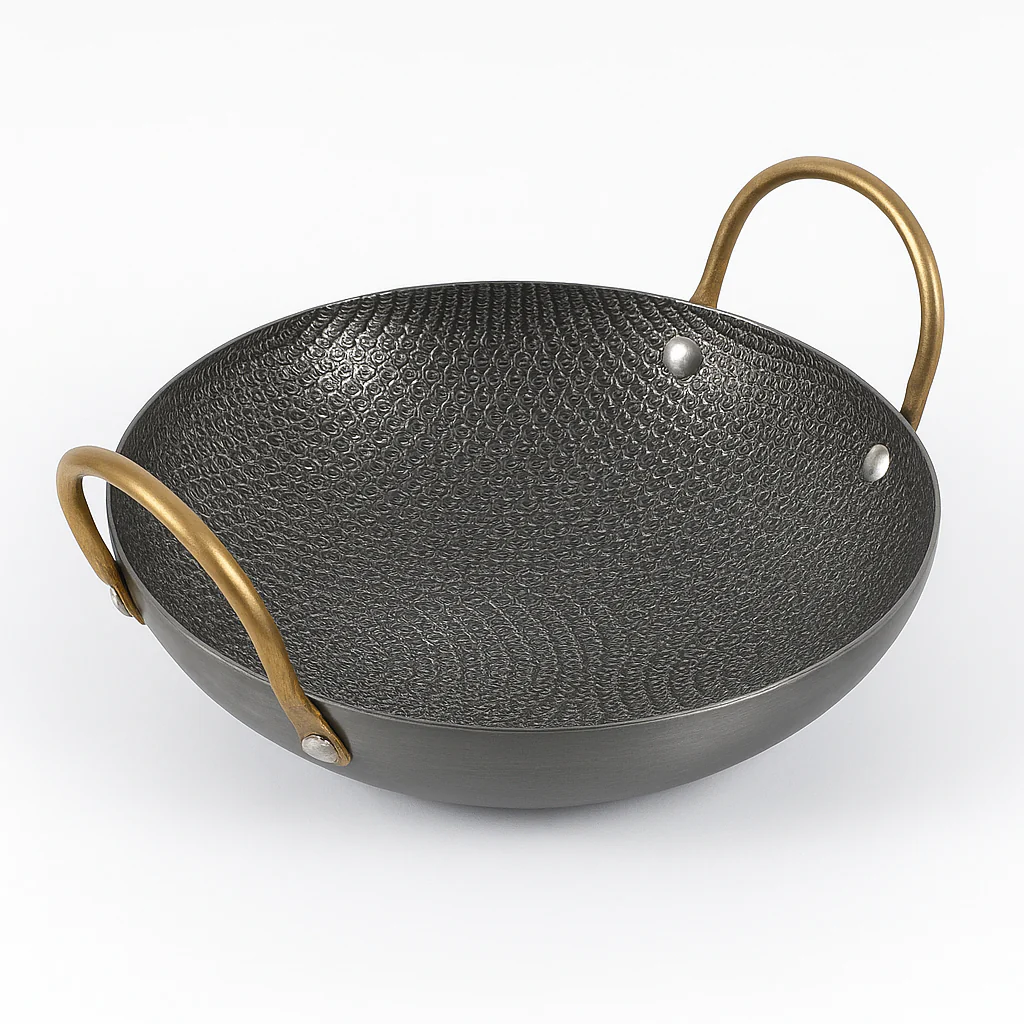 Chef Wok with Spider Coat – Textured Non-Stick Stainless Steel Wok with Dual Handles (Available in 8 inch, 9 inch & 10 inch) - Image 2