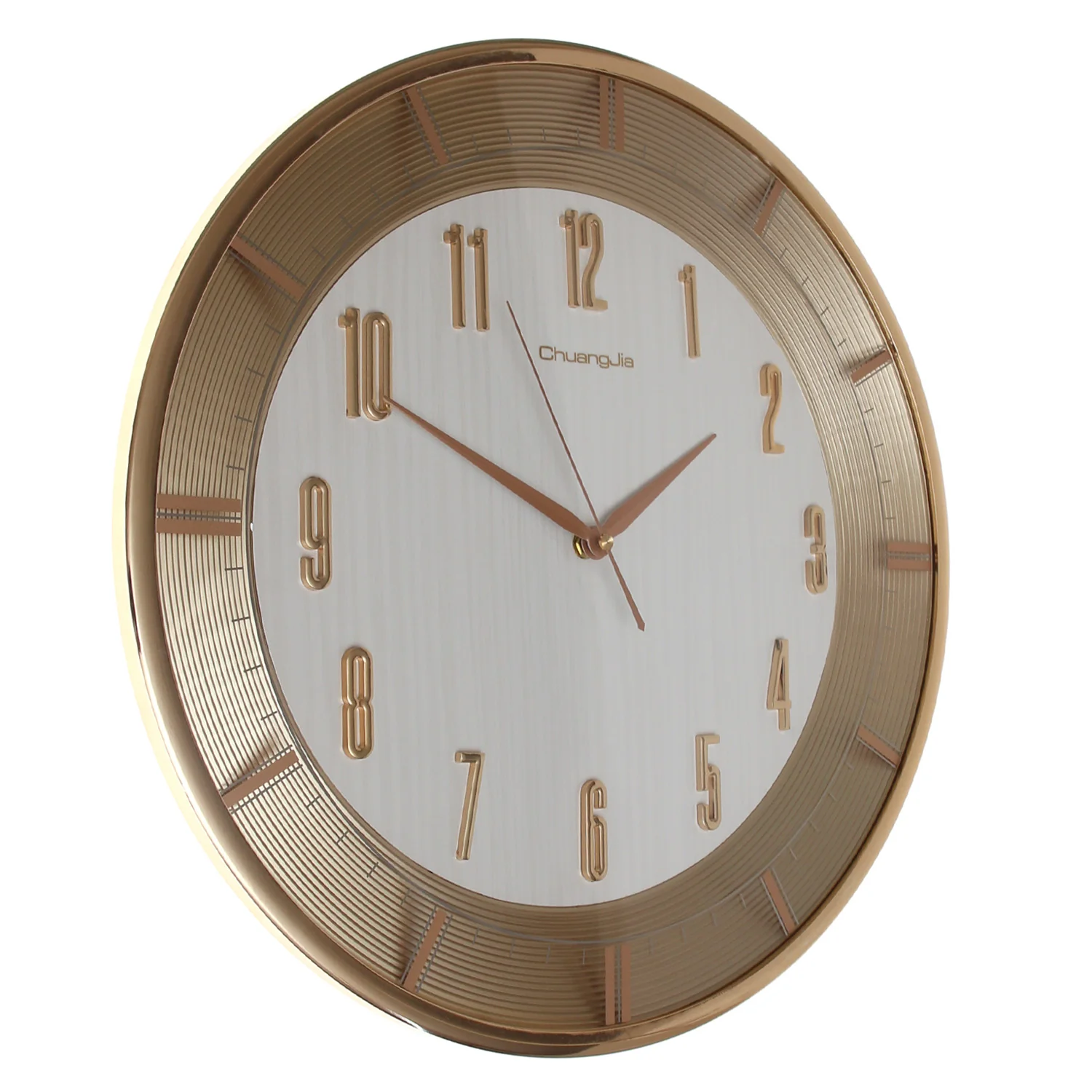 ChuangJia Wall Clock White & Gold — Modern Decorative Quartz Wall Clock - Image 2