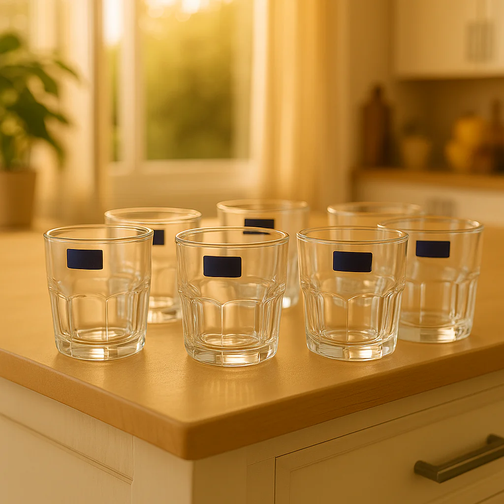 Classic Ribbed Tumbler Glasses 340 ml – Set of 6