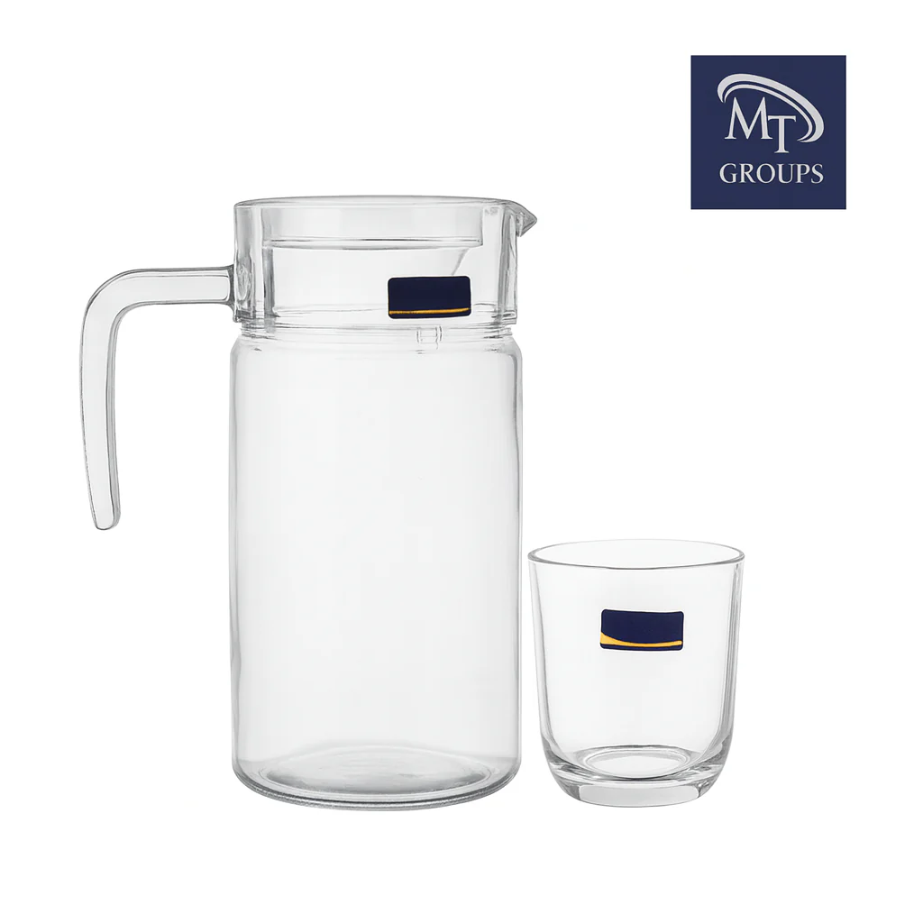 Clear Glass 7-Piece Water Set – 1.85 L Jug with 300 ml Glasses (Premium Everyday Glassware) - Image 2