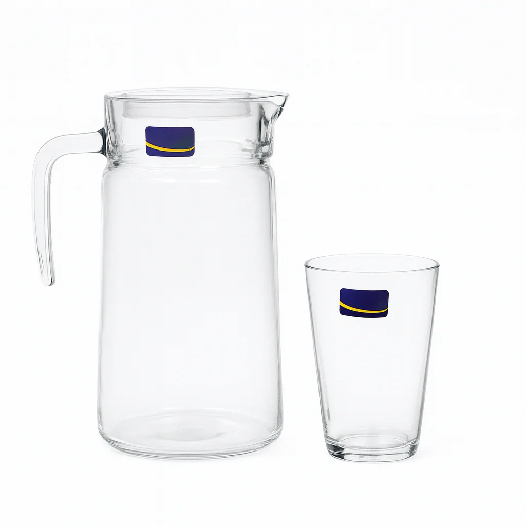 Clear Glass 7-Piece Water Set – 1.98 L Jug with 315 ml Glasses (Premium Everyday Glassware) - Image 2