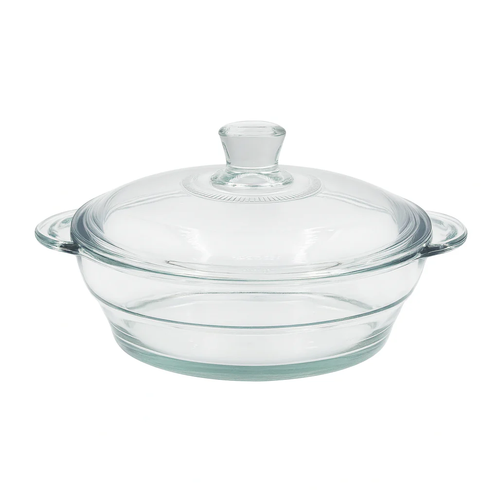 Clear Glass Casserole with Lid – Heat-Resistant Round Cooking & Serving Dish (750 ml / 1 L / 1.5 L) - Image 3