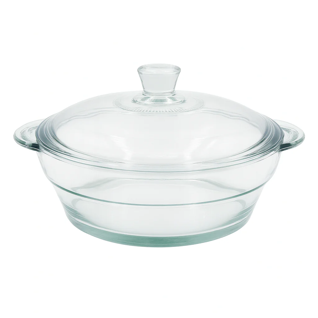 Clear Glass Casserole with Lid – Heat-Resistant Round Cooking & Serving Dish (750 ml / 1 L / 1.5 L) - Image 4