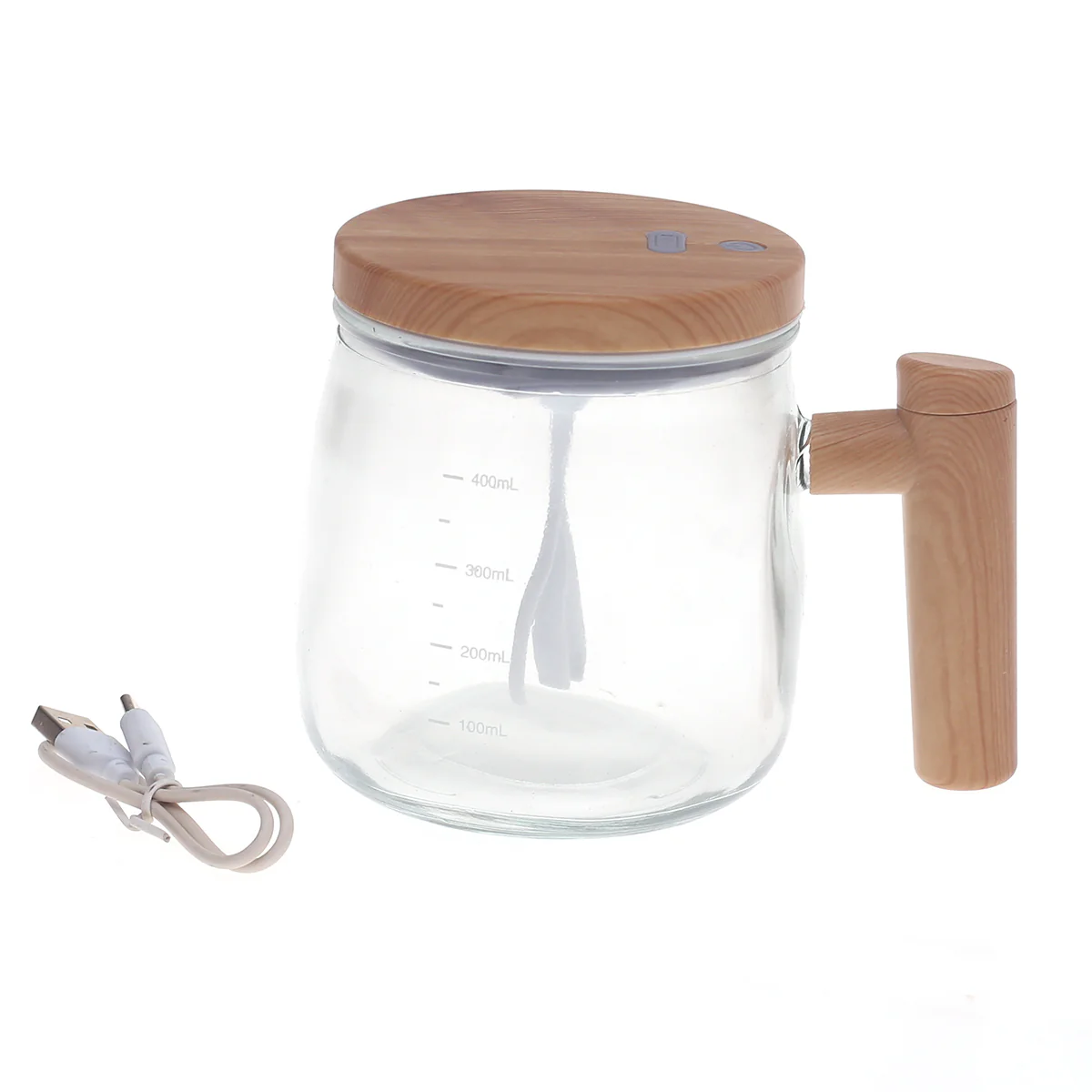 Coffee Beater Glass Mug – 400ml (USB Rechargeable) - Image 3