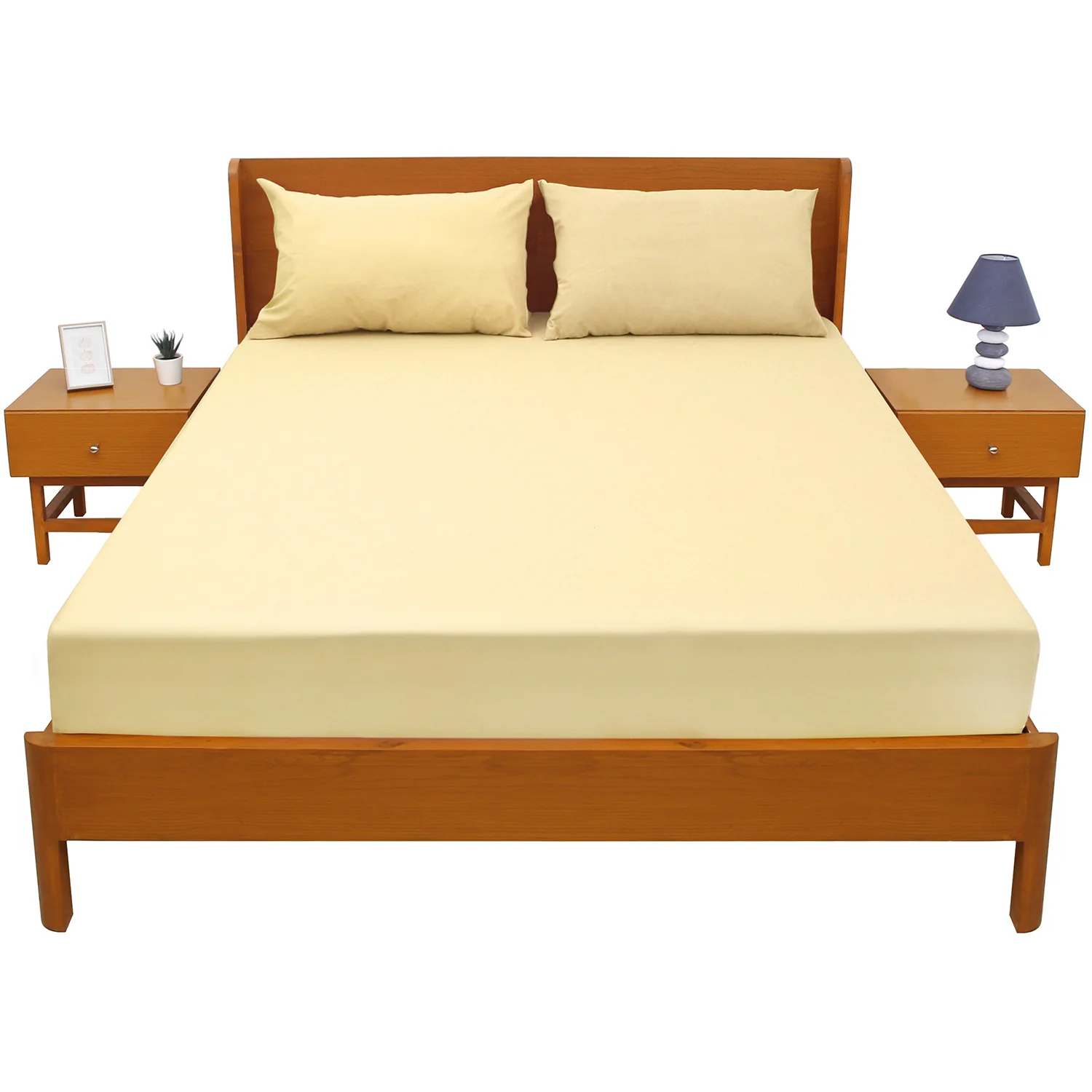 Cream Dyed Double Bed Sheet 96x102" – Soft Elegant Solid Bedding - Image 2