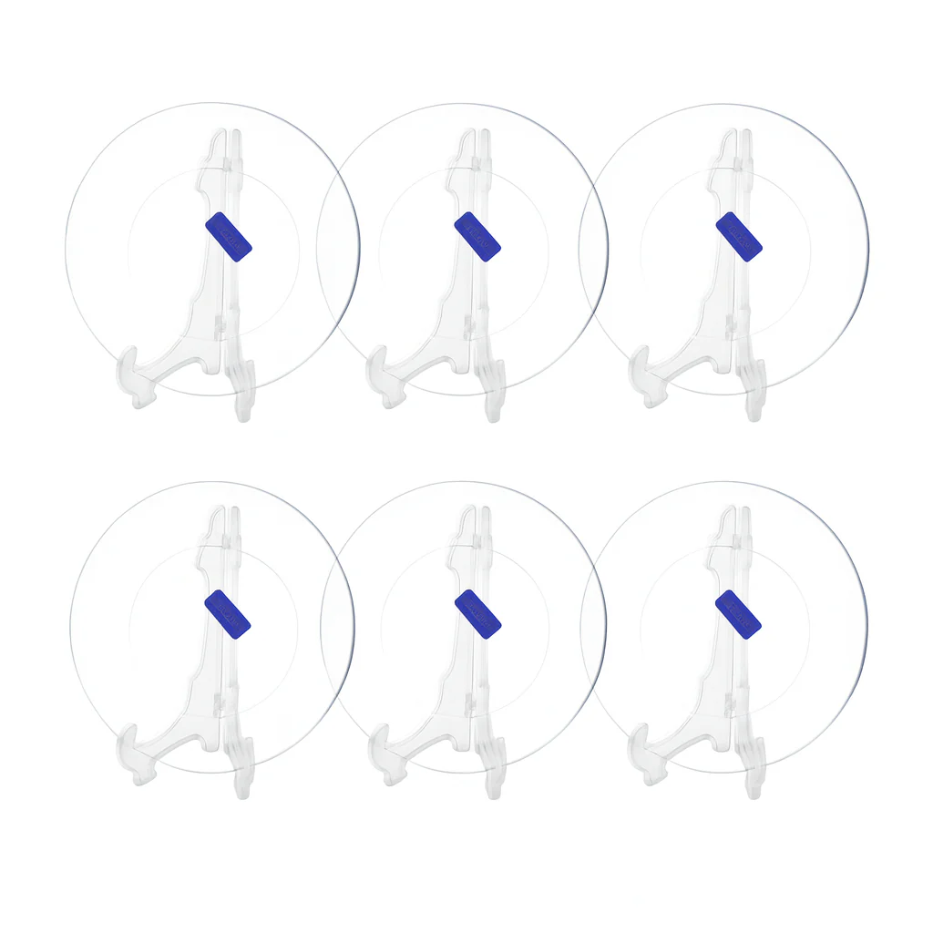 Crystal Clear Pressed-Glass Dessert Plate Set – 6 Pieces, 194 mm (Approx. 7.6″) Diameter - Image 2