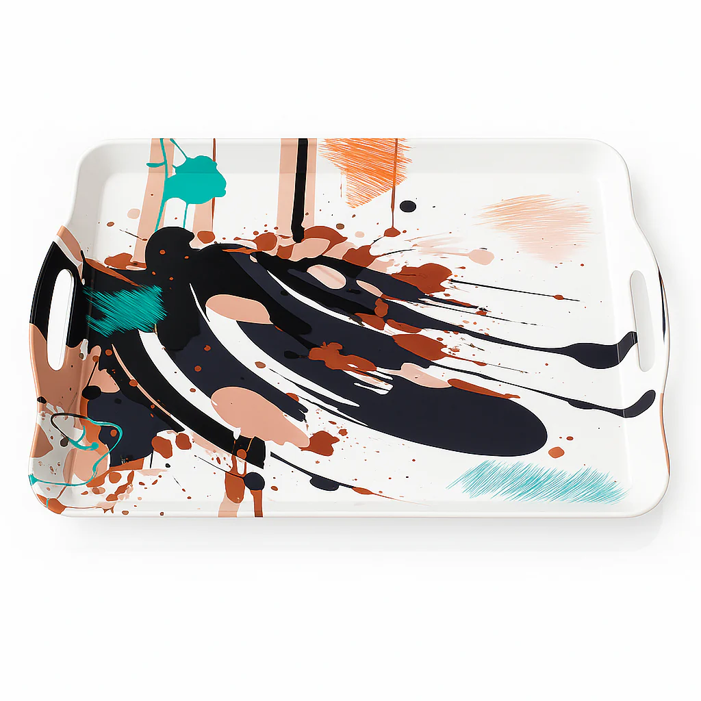 Crystal Serving Tray – Rectangular with Handles - Image 2
