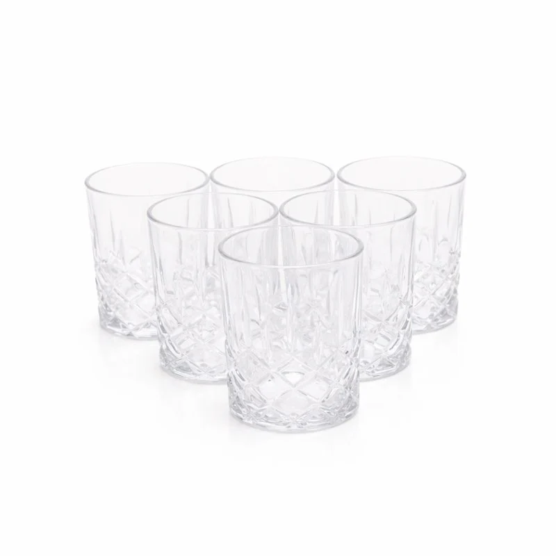 Crystal-Style Glass Tumbler Set – 6 Pieces Elegant Drinking Glasses