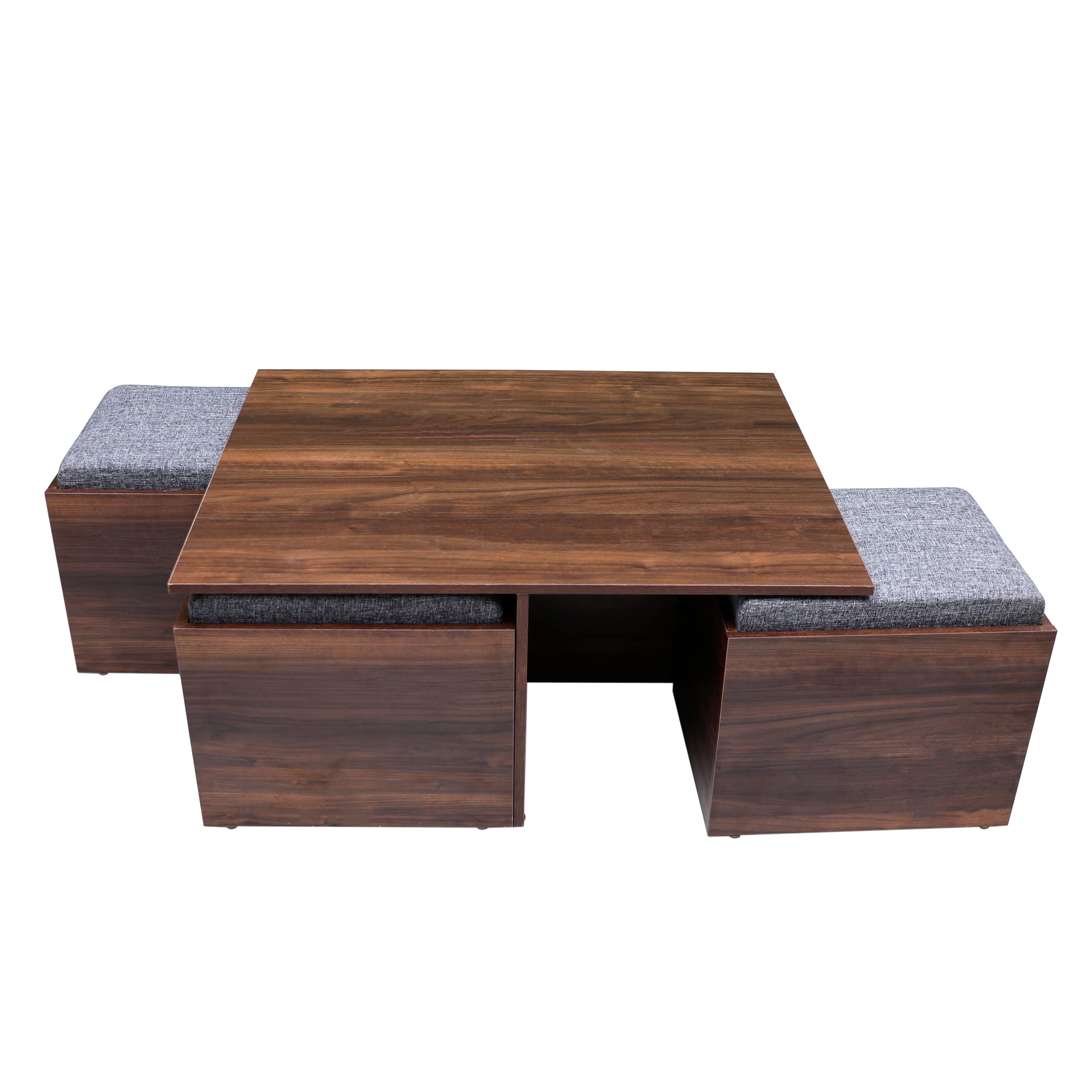 Demon Coffee Table (Wooden Top) with 04 Puffy - Image 3