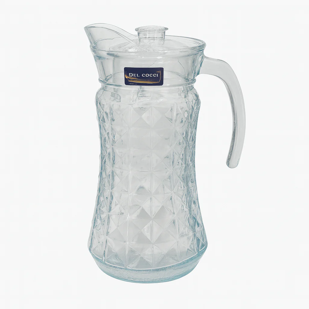 Diamond-Cut Glass Jug 1700 ml with Handle & Spout – Premium Large Water & Juice Pitcher - Image 2