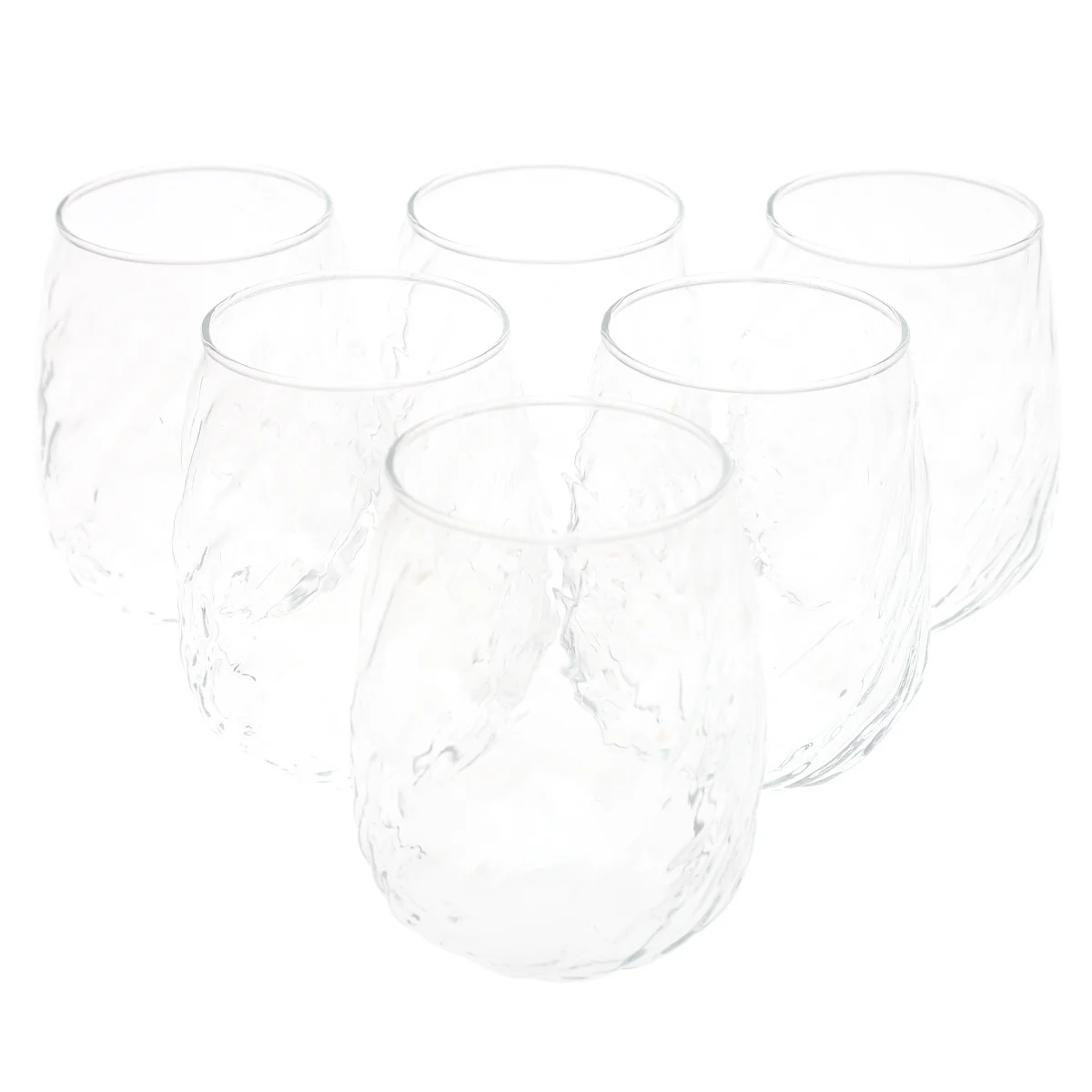 Diamond Tumbler Glass – 490 ml Clear Drinking Glass Set of 6