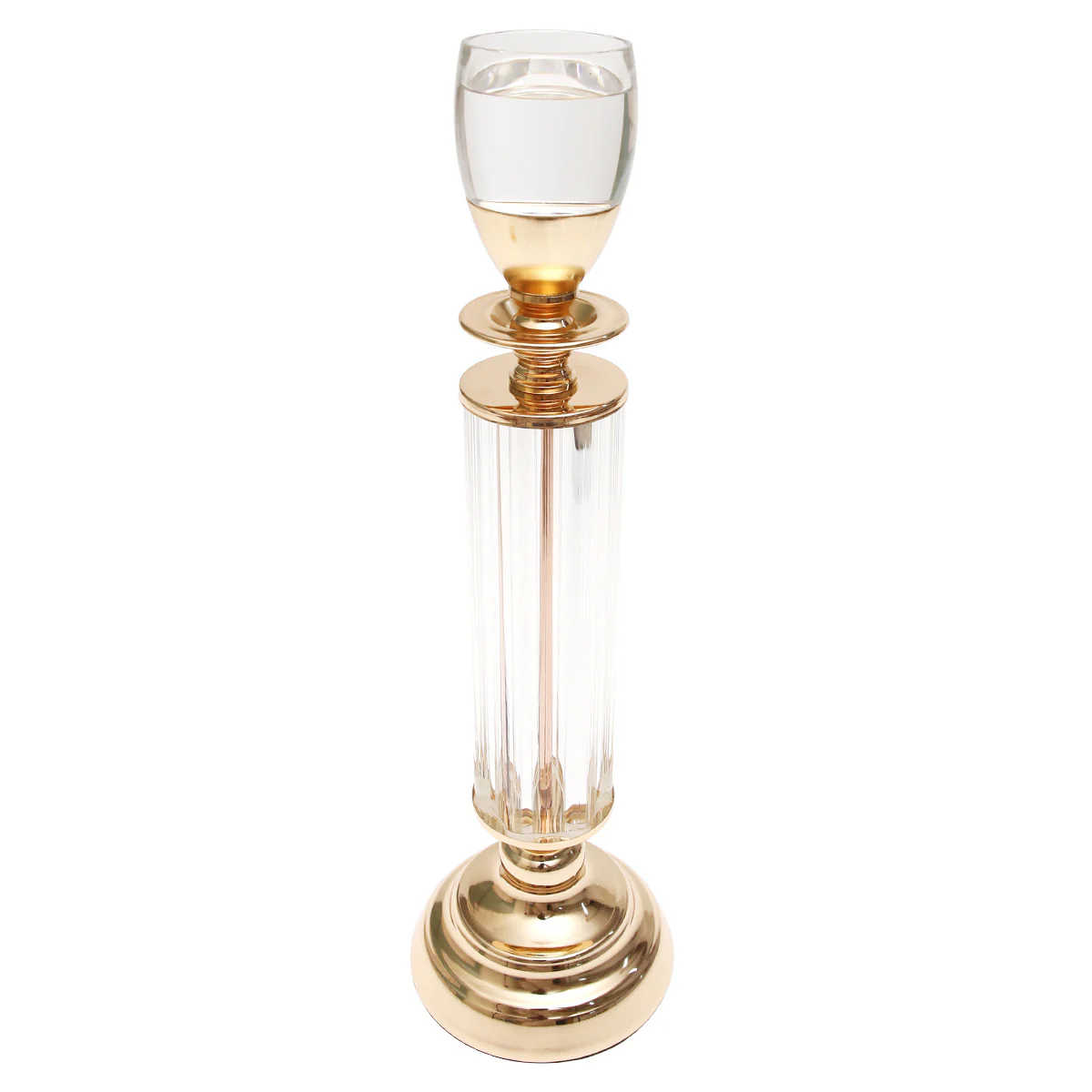 Dinner Candle Holder Crystal & Gold L | Luxury Table Décor Pakistan | Elegant Dining Accent