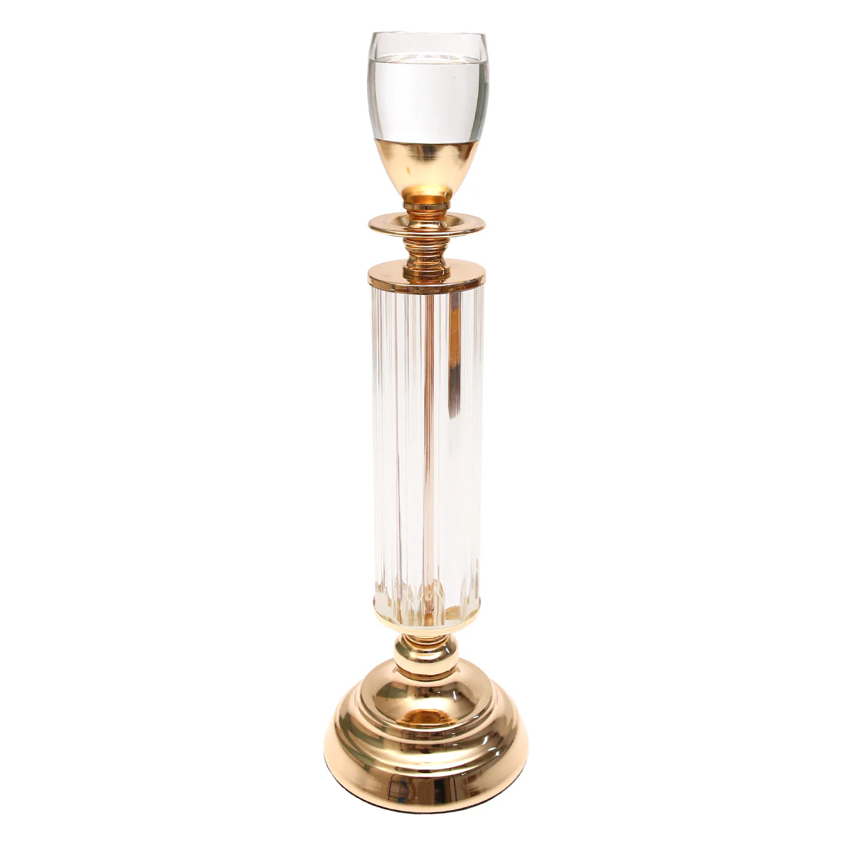 Dinner Candle Holder Crystal & Gold L | Luxury Table Décor Pakistan | Elegant Dining Accent - Image 2