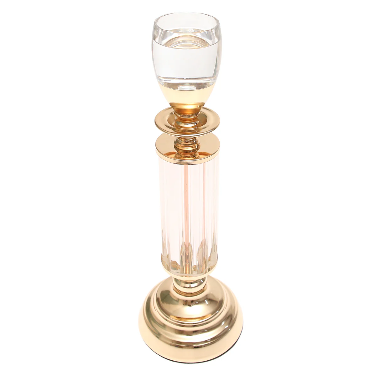 Dinner Candle Holder Crystal & Gold M| Luxury Table Décor Pakistan | Elegant Dining Accent - Image 2