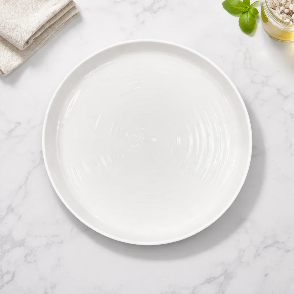 Classic White Porcelain Plate – Elegant Everyday Dinnerware