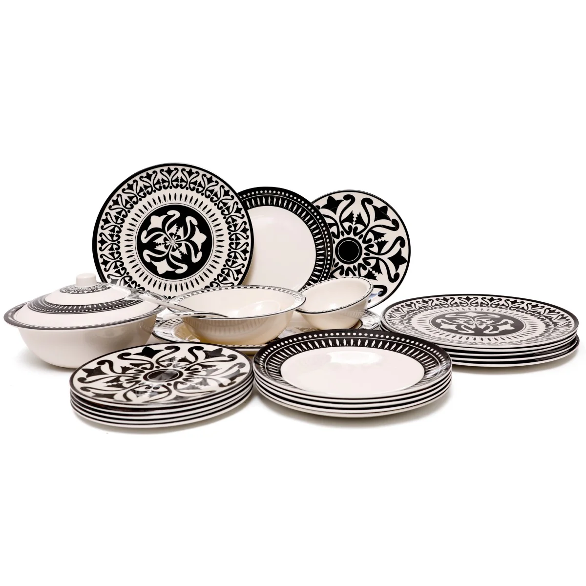 Dinner Set Monochrome Black - Image 2