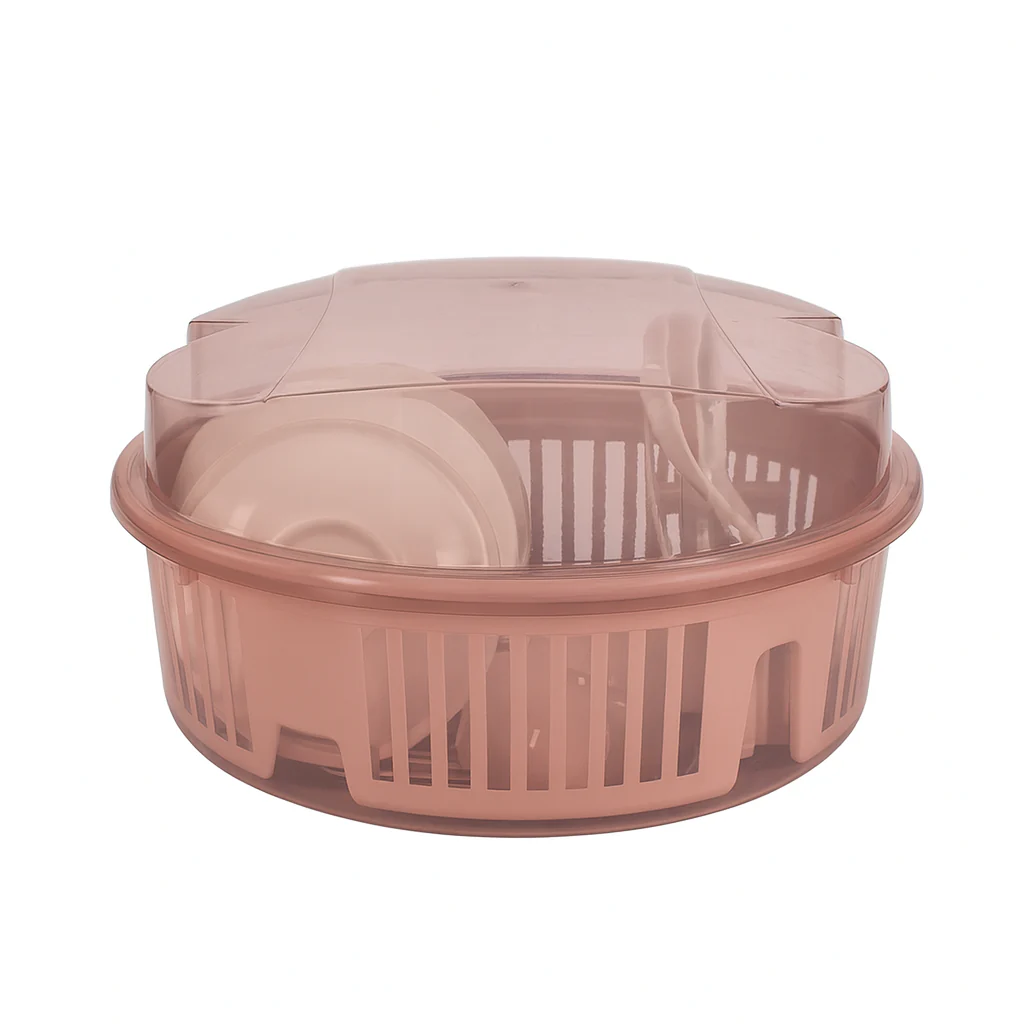 Dish Drying Rack with Cover – Large Capacity Kitchen Drainer for Plates, Bowls, Cutlery & Utensils