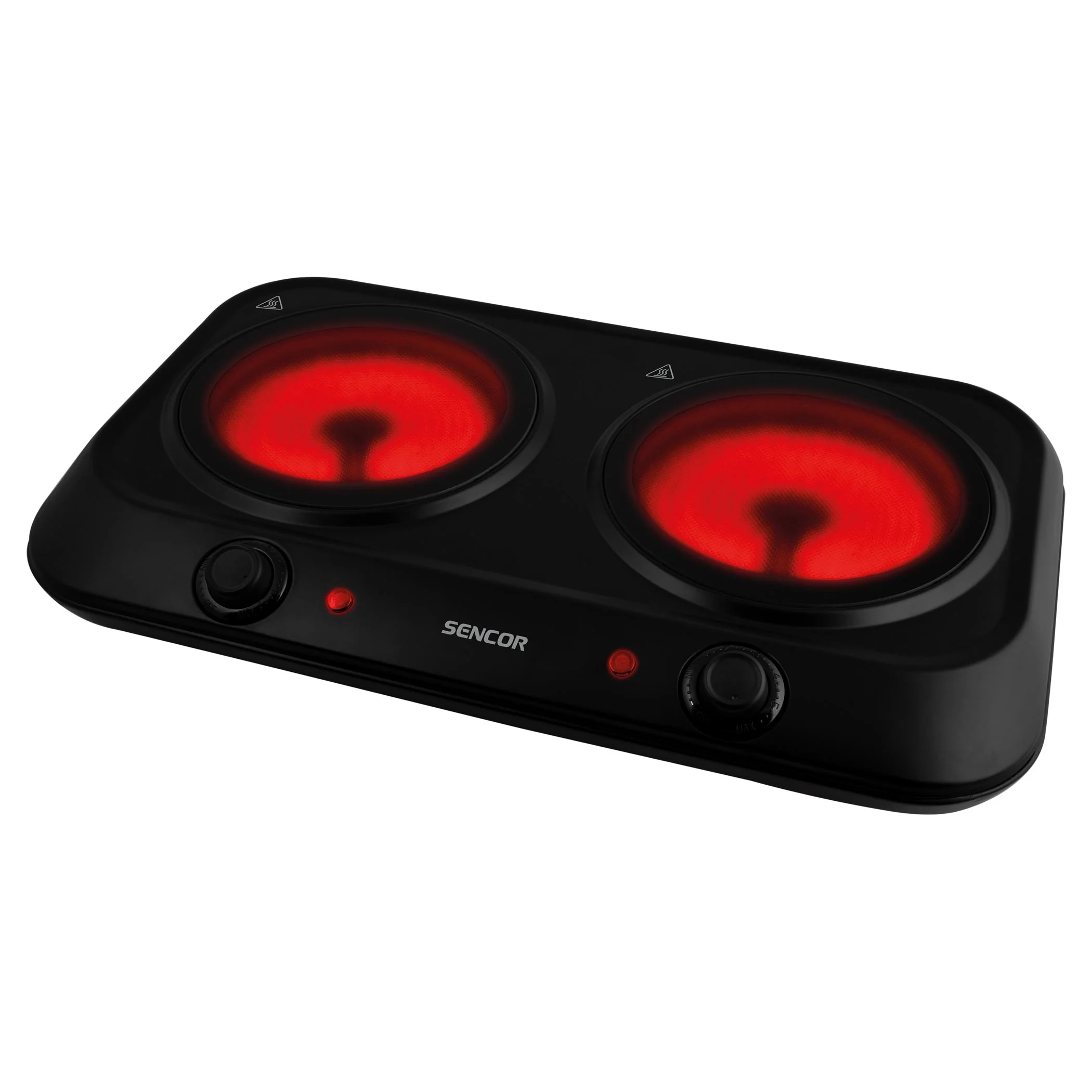 Double Infrared Cooking Plate SCP2263BK 2400W with Dual Glass Ceramic Hotplates – Compact Electric Cooker