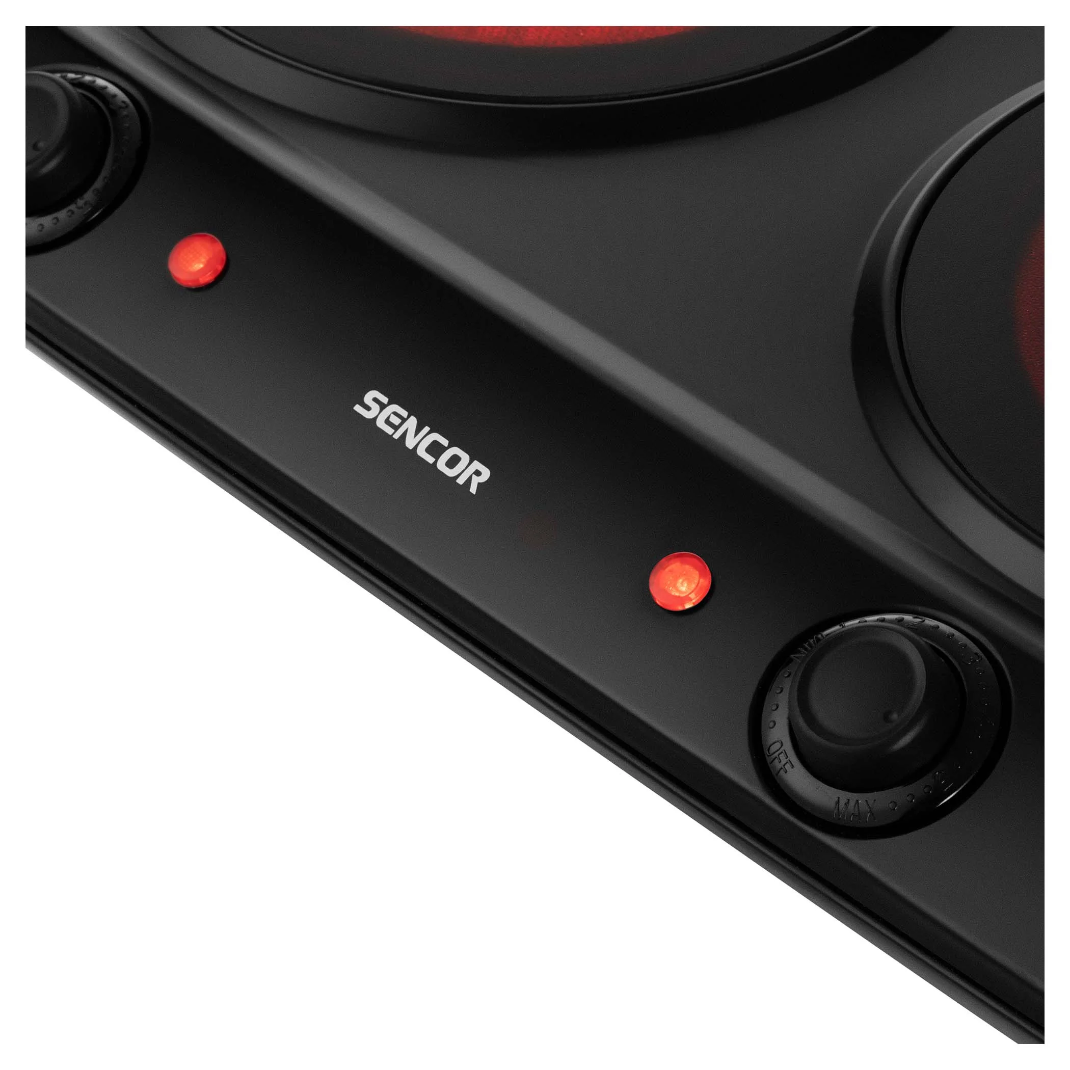 Double Infrared Cooking Plate SCP2263BK 2400W with Dual Glass Ceramic Hotplates – Compact Electric Cooker - Image 5